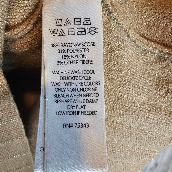 Women's Tahari Turtleneck Sweater, S, Brown/Tan - Picture 7 of 9